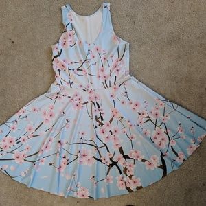 Black Milk Cherry Blossom Blue Reversible Skater